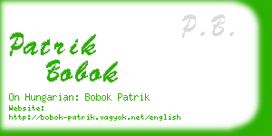 patrik bobok business card